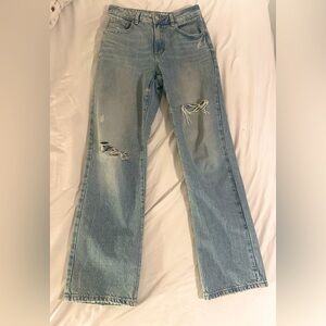 Garage ‘90s Straight Jeans Ripped Size 3/26 in Elora Blue